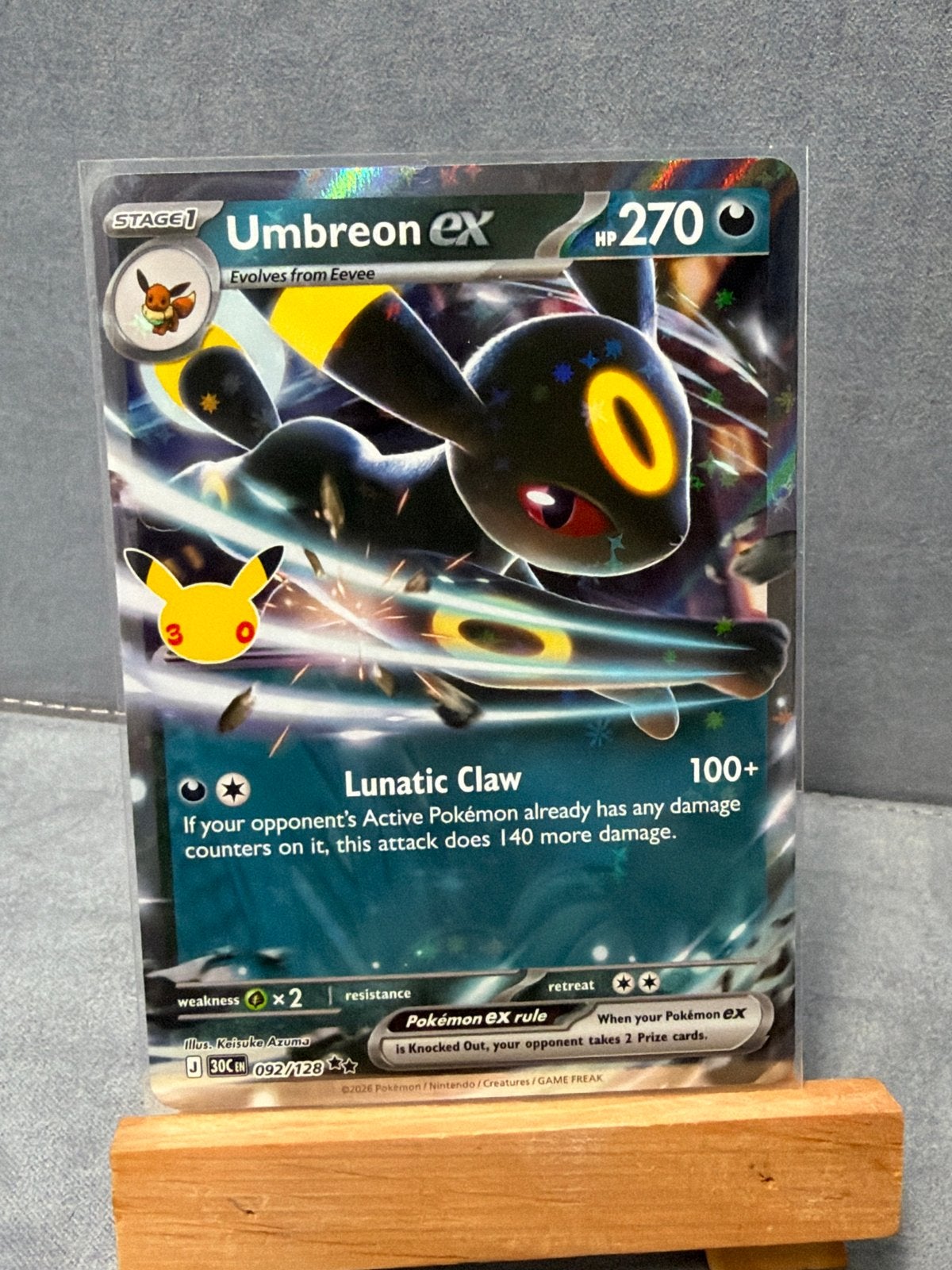 Pokémon Kaart: Umbreon ex (092/128) - Zo goed als nieuw, Ophalen of Verzenden, Zo goed als nieuw, Losse kaart