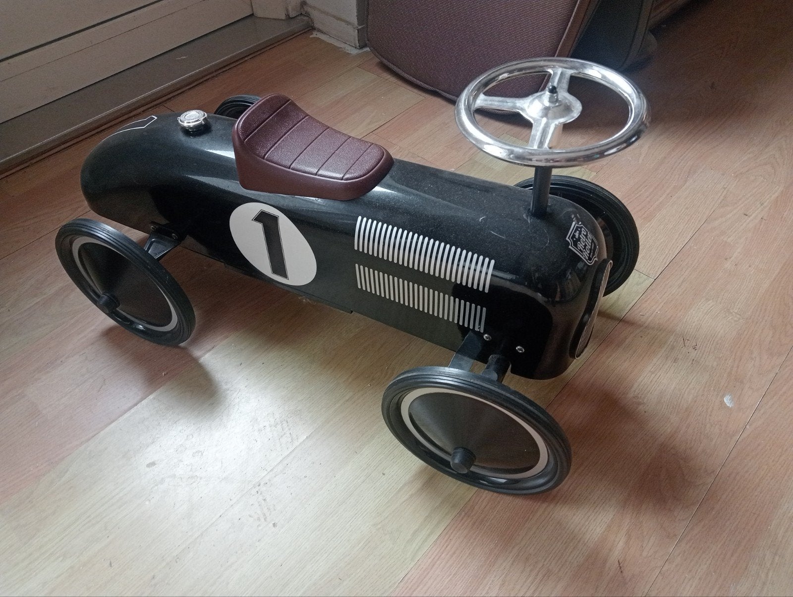 Retro loopauto van ijzer - Zwart met nummer 1, Ophalen, Zo goed als nieuw