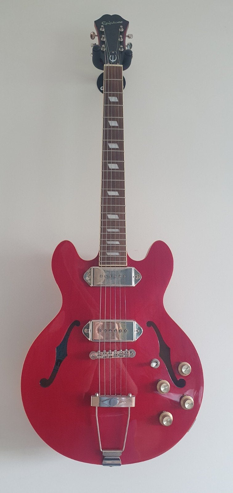 Electrische gitaar: Epiphone Casino Coupe CH Cherry, Ophalen, Zo goed als nieuw, Hollow body, Epiphone