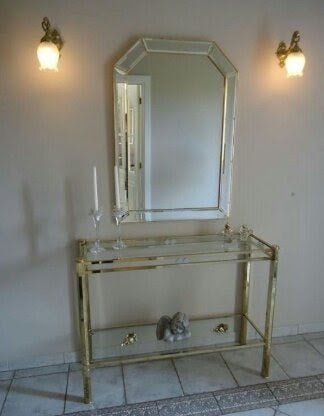 Sidetable met spiegel, Ophalen, 100 tot 150 cm, Zo goed als nieuw, 25 tot 50 cm