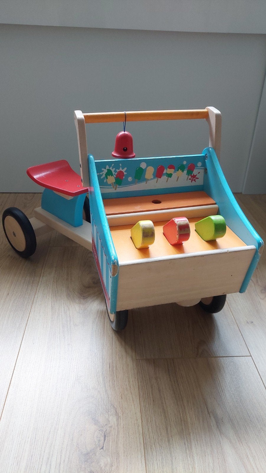 houten ijskar, Ophalen, Gebruikt, Loopvoertuig