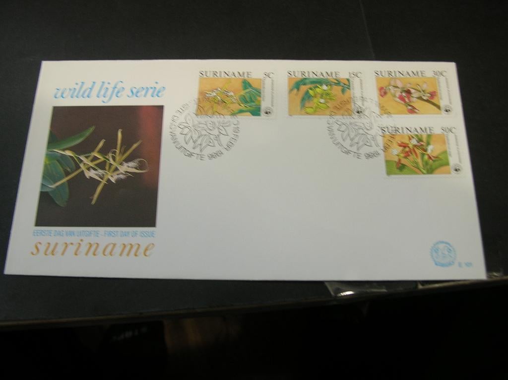 Suriname 1986  FDC Wereld natuur fonds, Postzegels en Munten, Ophalen of Verzenden, Postfris