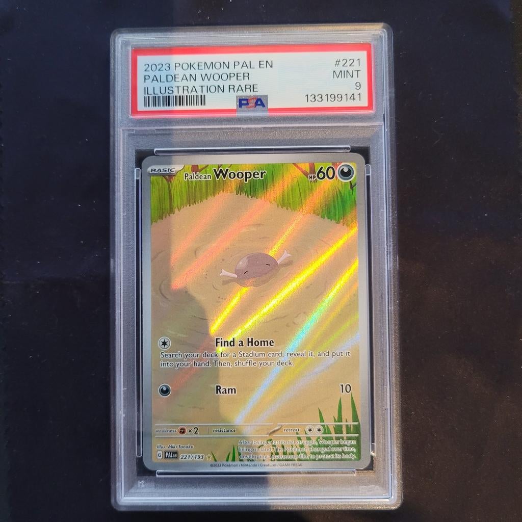 Paldean wooper (paldea evolved) #221 psa9, Hobby en Vrije tijd, Verzamelkaartspellen | Pokémon, Zo goed als nieuw, Ophalen of Verzenden