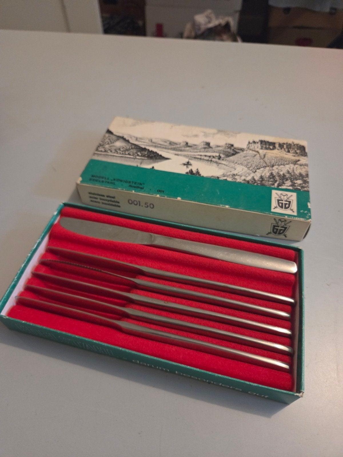 Vintage Bestekset "Königstein" RVS - 6 messen, Antiek en Kunst, Antiek | Bestek, Ophalen of Verzenden