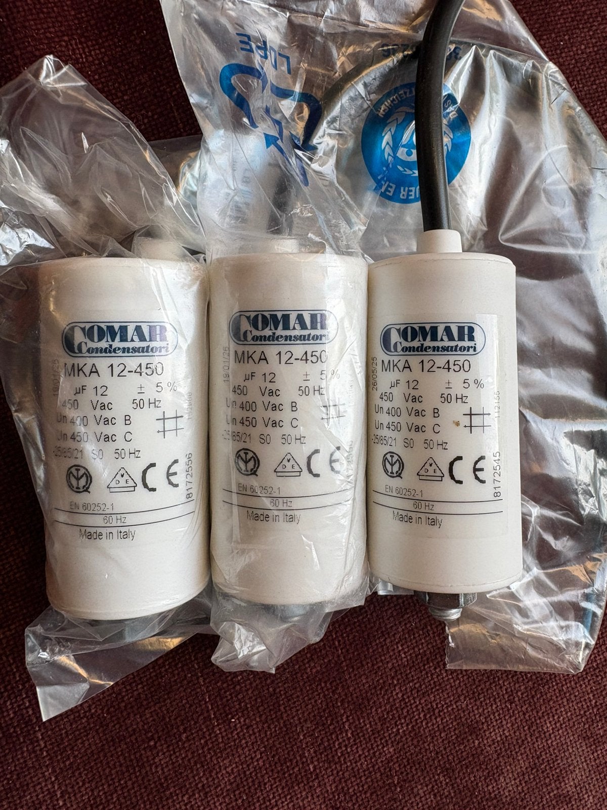 Comar aanloopcondensator Uf12 3 stuks, Ophalen of Verzenden, Nieuw, Elektrisch, Besproeiingspomp