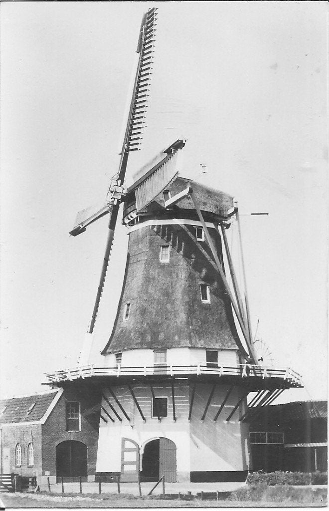 Oude foto Korenmolen De Kraai Westbroek 1958, Ophalen of Verzenden, 1940 tot 1960, Gelopen, Utrecht