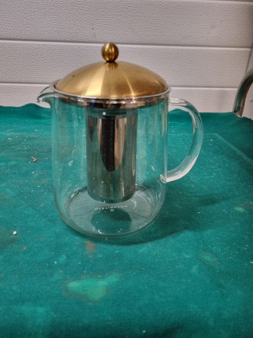 theepot dartington glas met theezeef nieuw, Ophalen of Verzenden