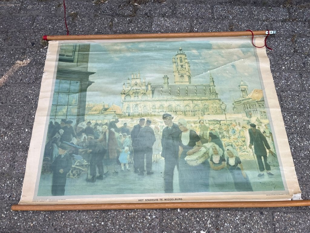 Schoolplaat Het stadhuis te Middelburg, Ophalen of Verzenden, Aardrijkskunde