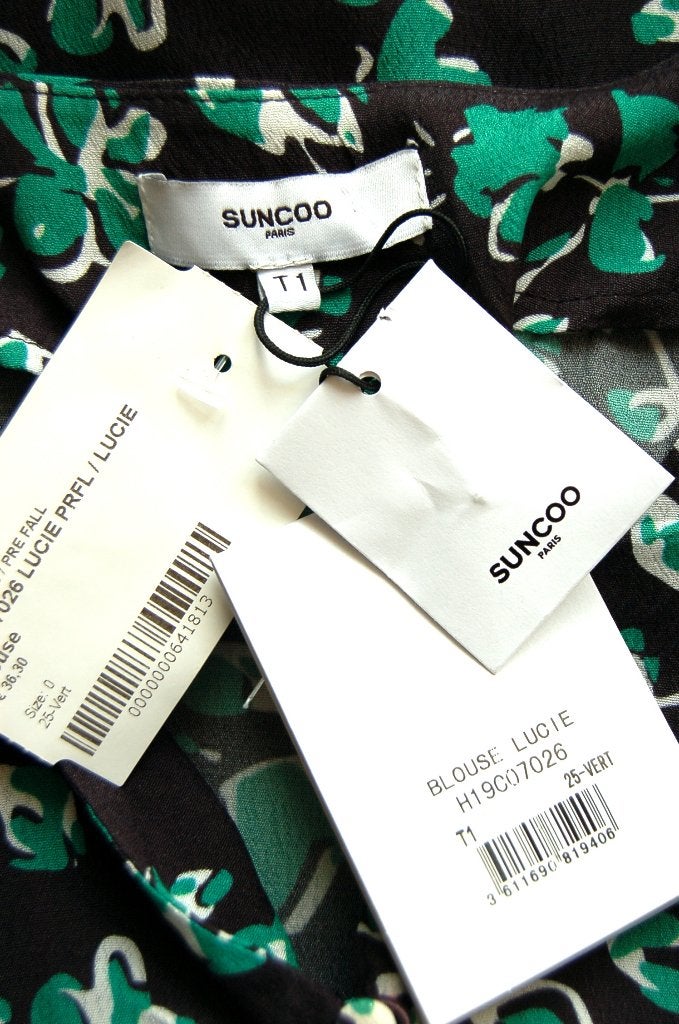 Nieuwe Suncoo Paris blouse, Lucie, flowers, groen, Mt. S, Verzenden, Nieuw, Suncoo, Maat 36 (S)
