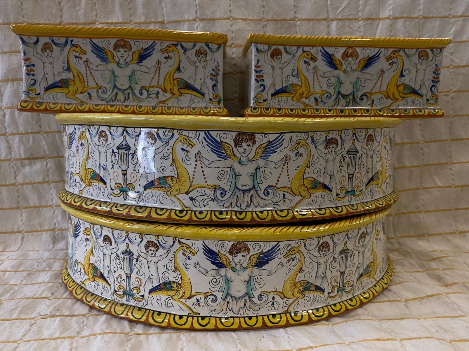 Italiaanse plantenbakjes, Huis en Inrichting, Ophalen of Verzenden, Zo goed als nieuw, Steen/keramiek, Mediterraans