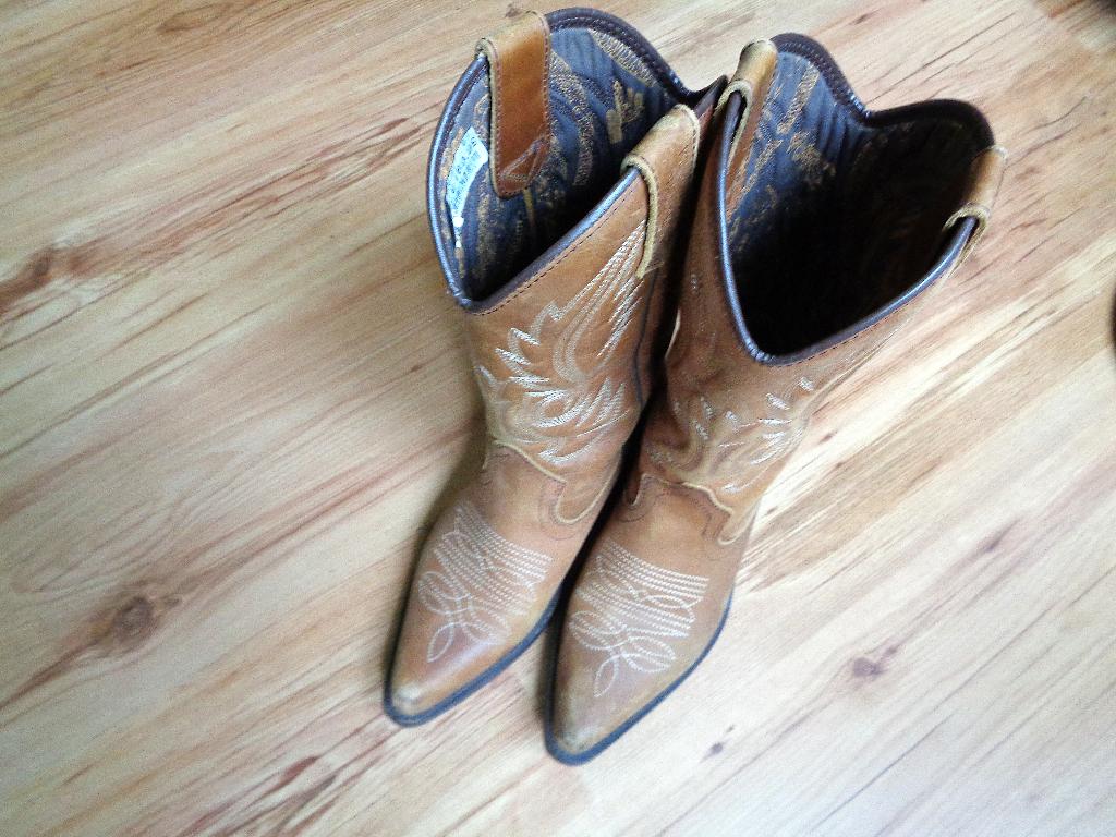 Zgan leren Rodeo Laarzen maat 38, Hoge laarzen, Bruin, Ophalen of Verzenden, Zo goed als nieuw