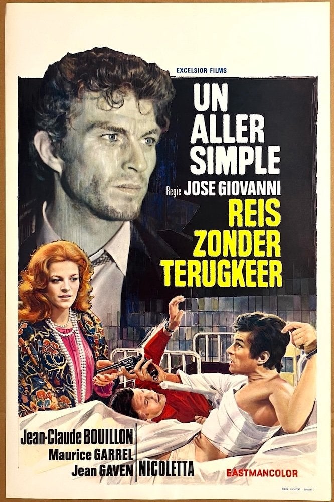 Un Aller Simple (1971) - Originele filmposter, Verzamelen, Verzenden, Zo goed als nieuw, A1 t/m A3, Film en Tv