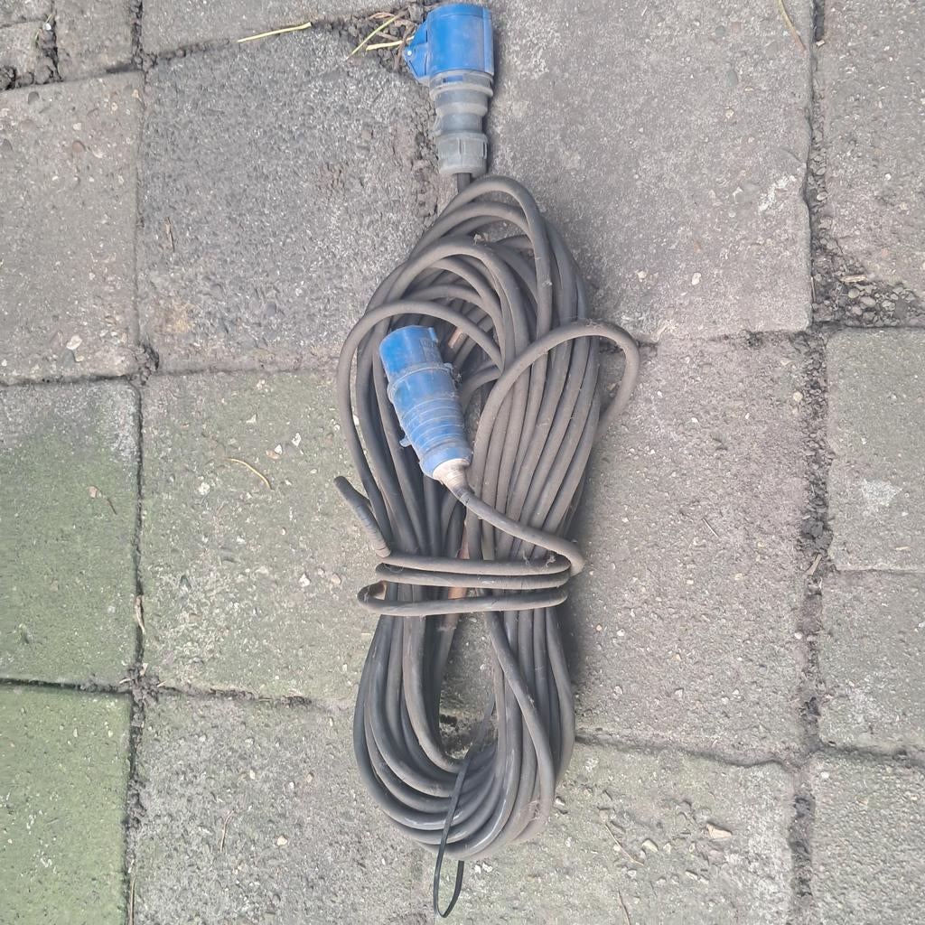 Verlengkabel met blauwe CEE stekkers, Ophalen of Verzenden, Kabel of Snoer
