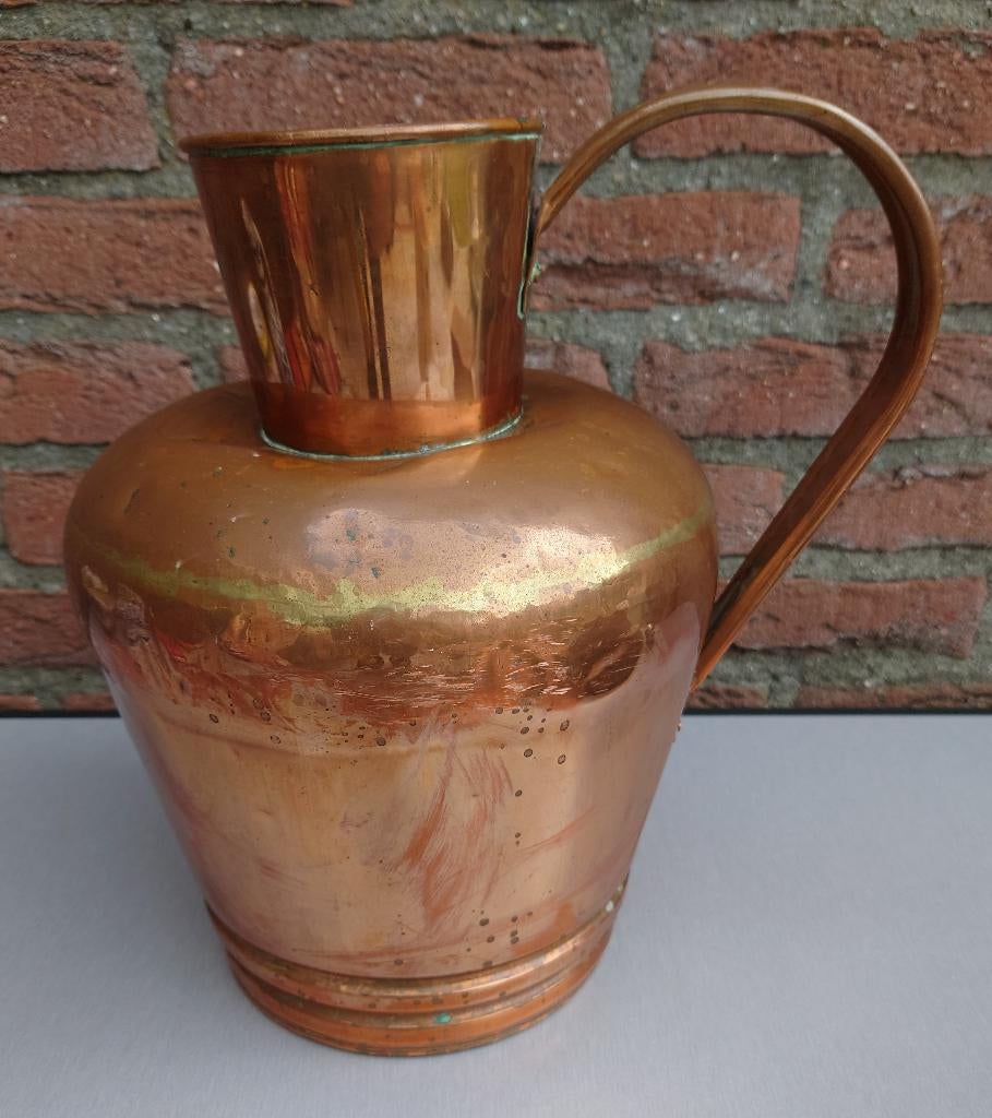 Grote antieke koperen waterkan, Antiek en Kunst, Antiek | Koper en Brons, Ophalen, Koper