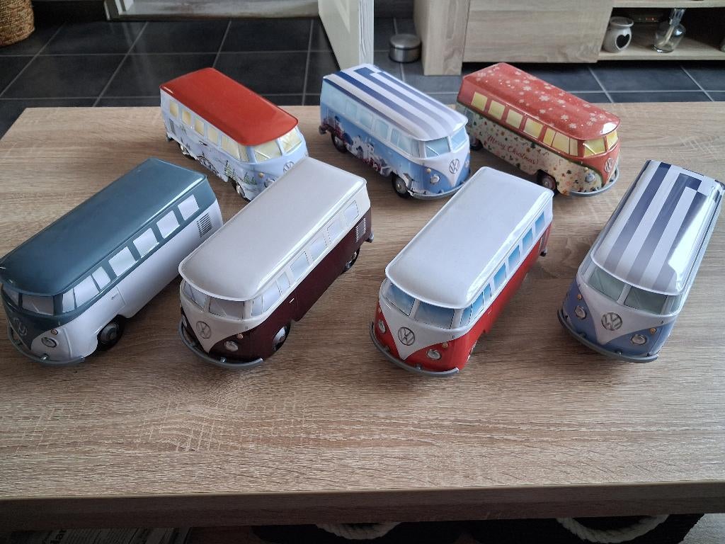 7 Blikken VW Bully, Verzamelen, Ophalen of Verzenden, Zo goed als nieuw, Koek(jes), Overige merken