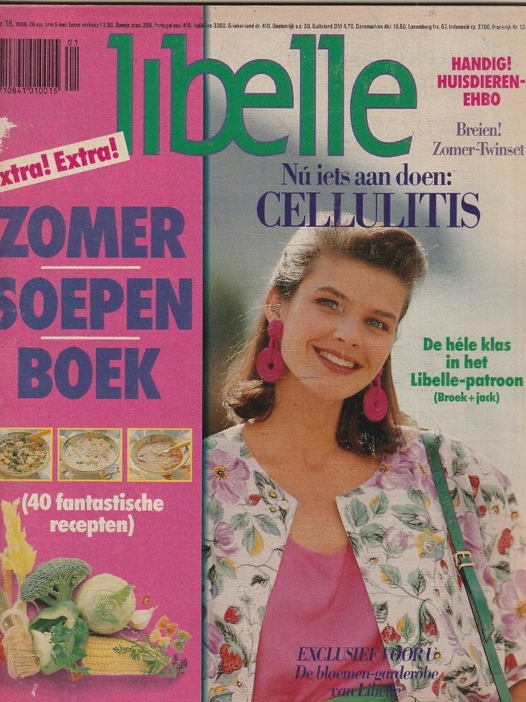 Vintage tijdschrift Libelle 1989 n.18 soep recepten & mode, Verzenden, 1980 tot heden, Nederland, Tijdschrift