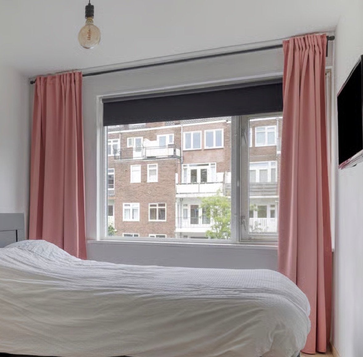 Roze gordijnen, Huis en Inrichting, Plooiafwerking, Gebruikt, Ophalen of Verzenden, Gordijn