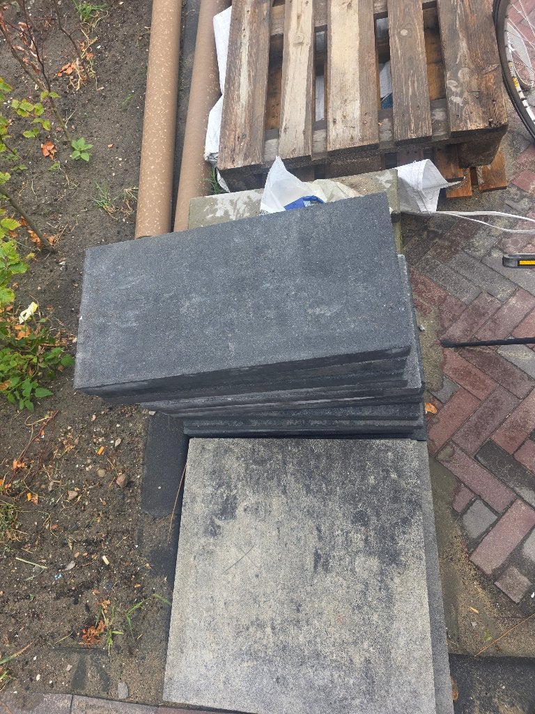 Beton tegels over, Tuin en Terras, Tegels en Klinkers, Ophalen, Nieuw, Beton, Terrastegels