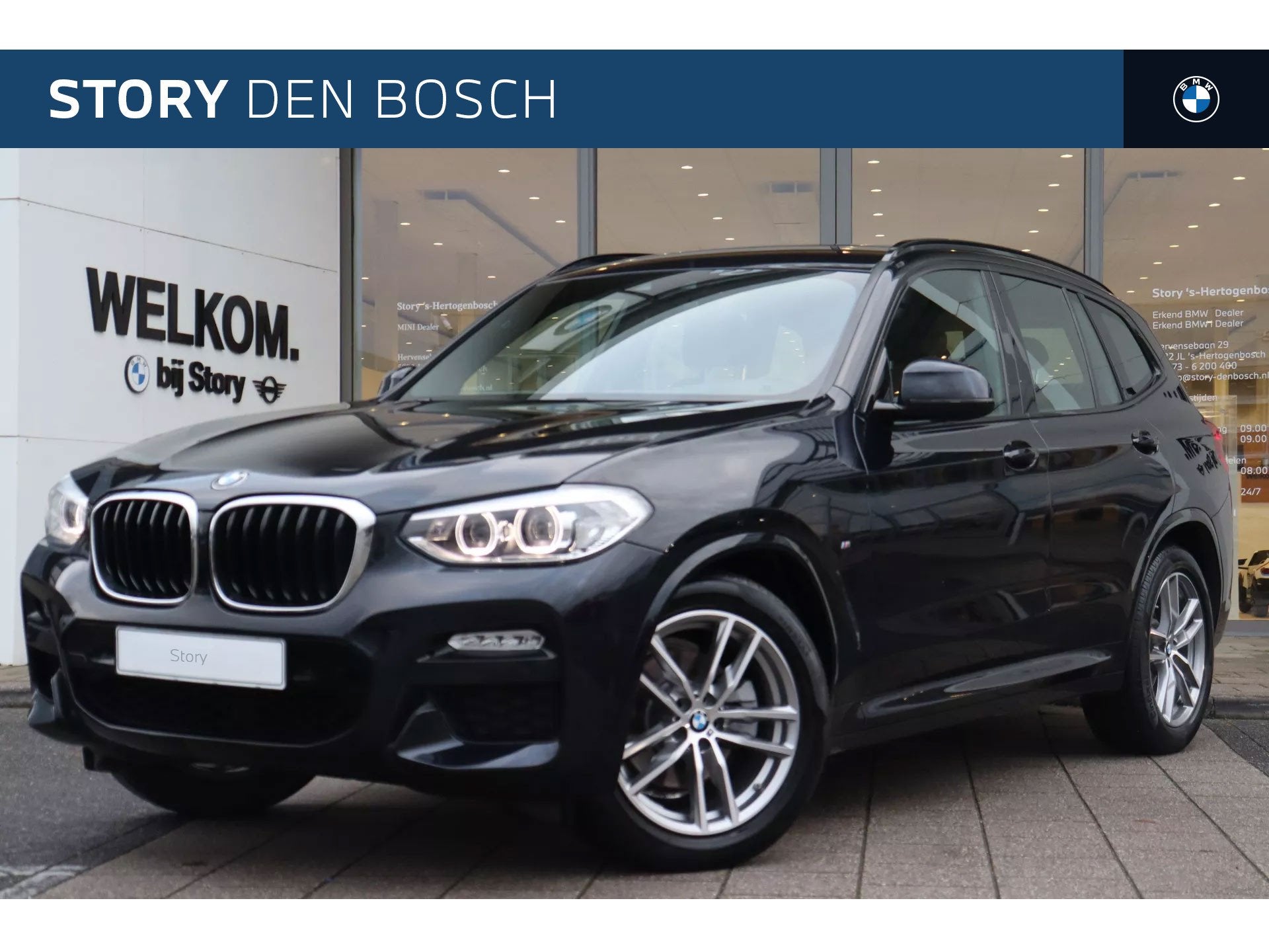 BMW X3 xDrive20i High Executive M Sport Automaat / Sportstoe, Auto's, BMW, Gebruikt, 4 cilinders, Zwart, Bedrijf