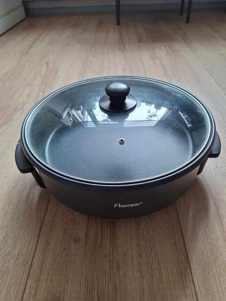 Bestron Elektrische Pan met Deksel - Ideaal voor Pizza, Ophalen, Overige materialen, Met deksel, Overige typen