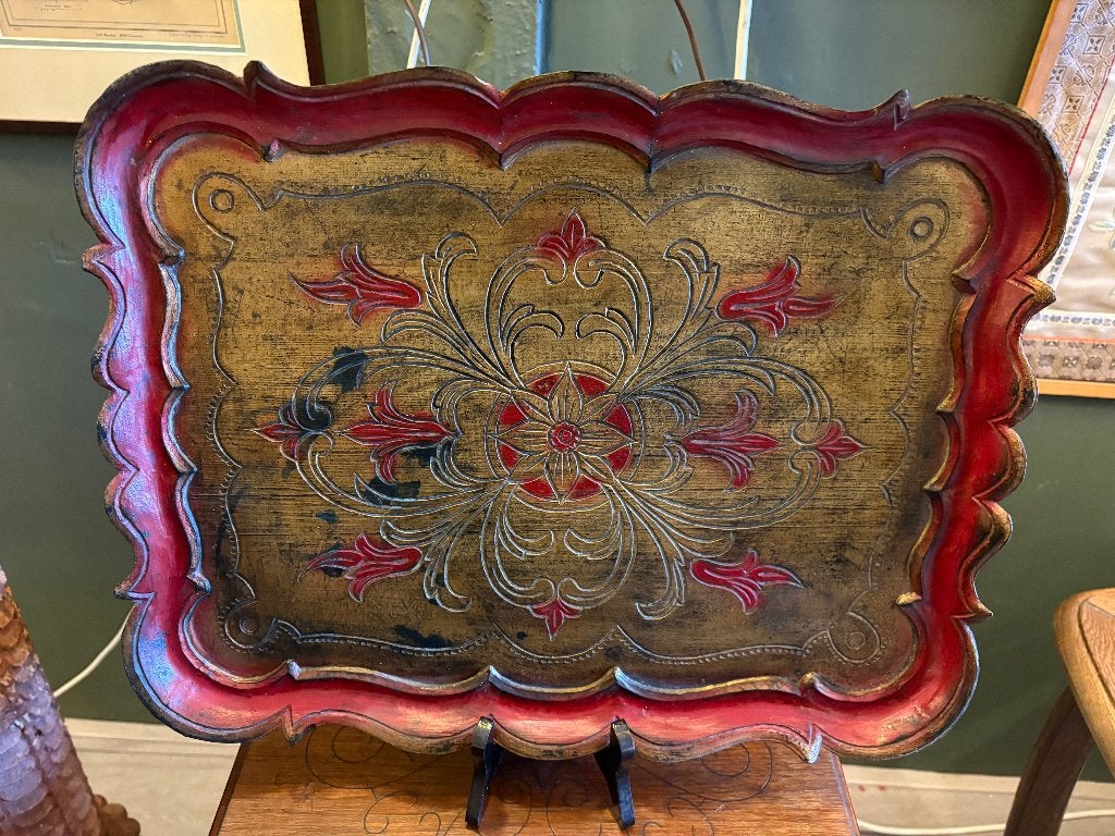 Florentijns Dienblad met bloem deco., Ophalen of Verzenden