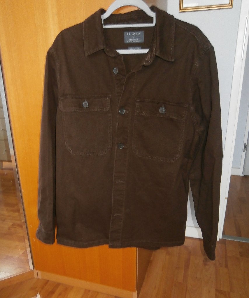 Fijn Denim Overshirt mt L bruin met zakken en knopen i.g.s., Kleding | Heren, Ophalen of Verzenden, Zo goed als nieuw, Primark Cares