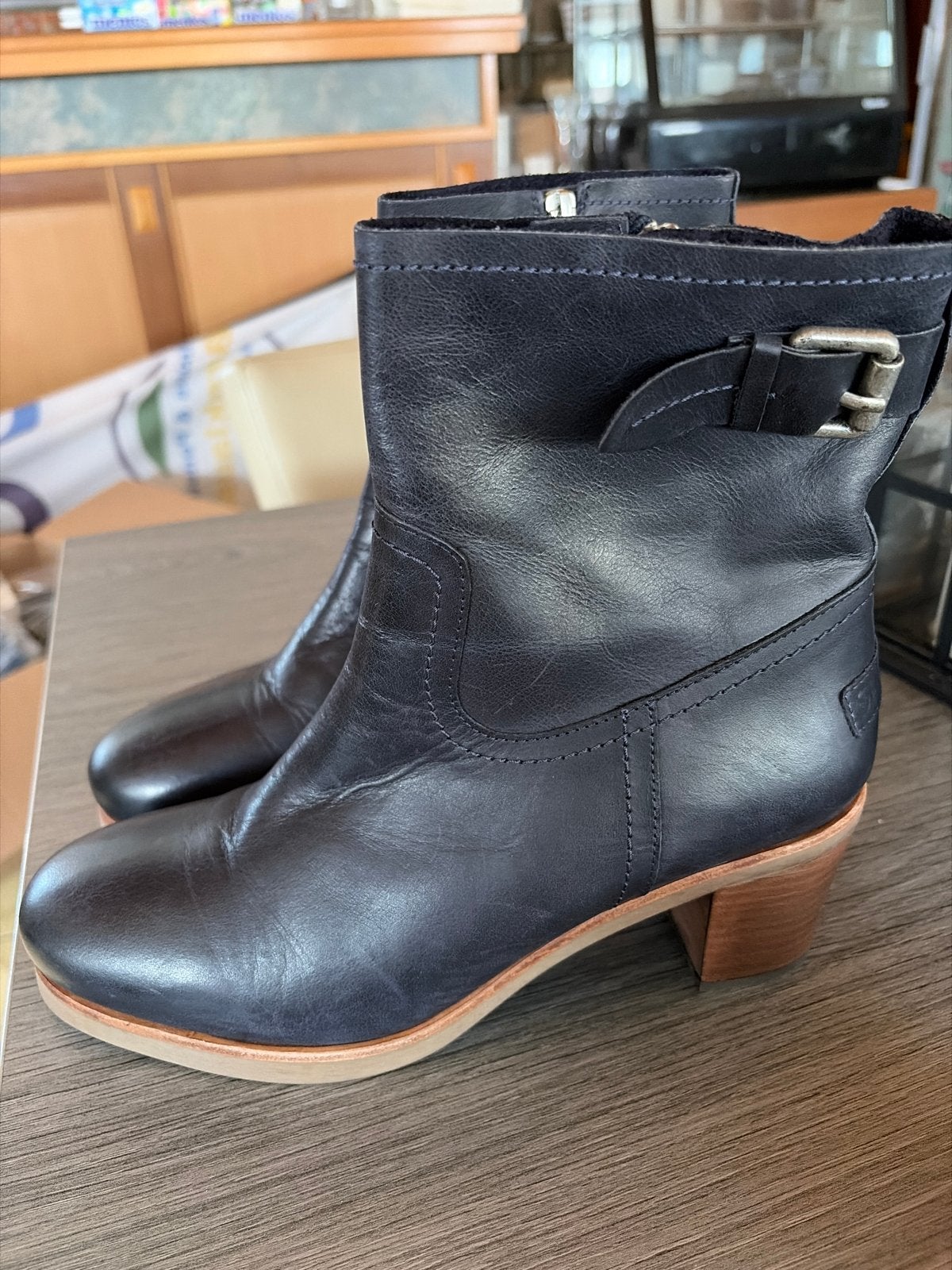 Nieuwe Shabbies zwart leer mt 42, Kleding | Dames, Schoenen, Ophalen of Verzenden, Nieuw, Zwart, Lage of Enkellaarzen