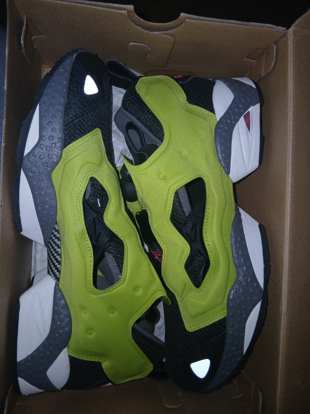 Reebok Instapump Fury Sneakers - Zwart/Neon Groen, Zwart, Nieuw, Ophalen of Verzenden, Sneakers of Gympen