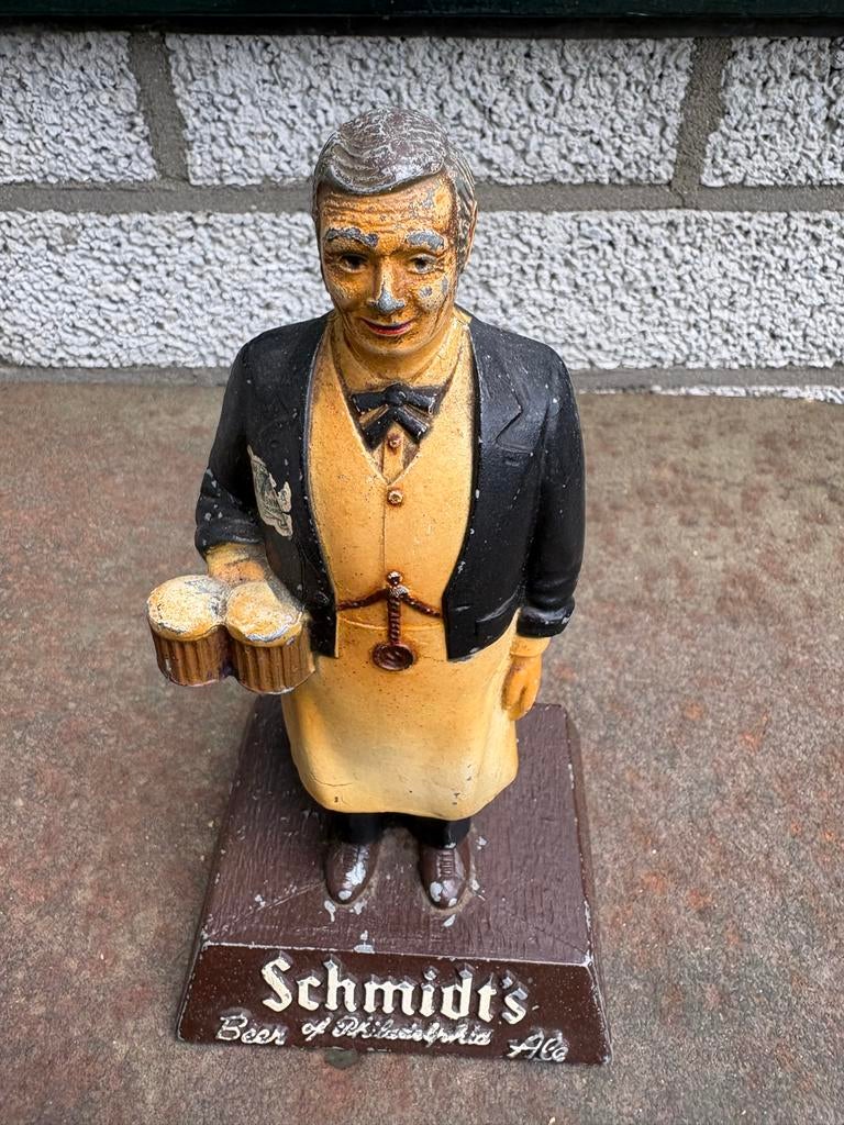 Vintage Schmidt's Bier Reclame Beeldje - Aluminium, Verzamelen, Ophalen of Verzenden, Zo goed als nieuw, Overige typen, Overige merken