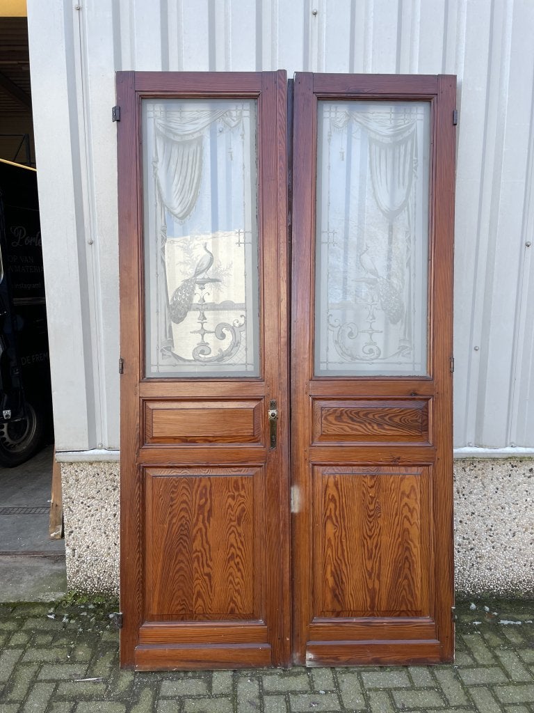 Prachtige sent antieke ensuitedeuren met geetst glas, La belle porte, Jurgen.hoogenboezem@gmail.com, Binnendeur, Zo goed als nieuw