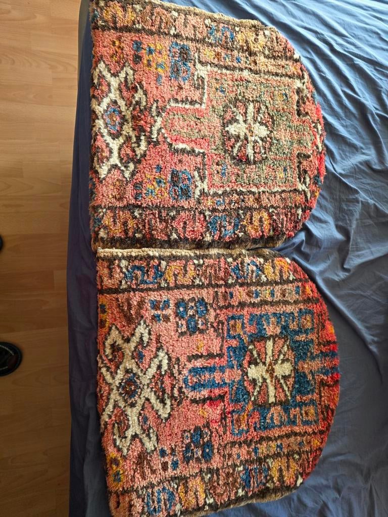 Vintage Iraanse Pushti matjes (set van 2) - Shiraz 1993, Ophalen of Verzenden