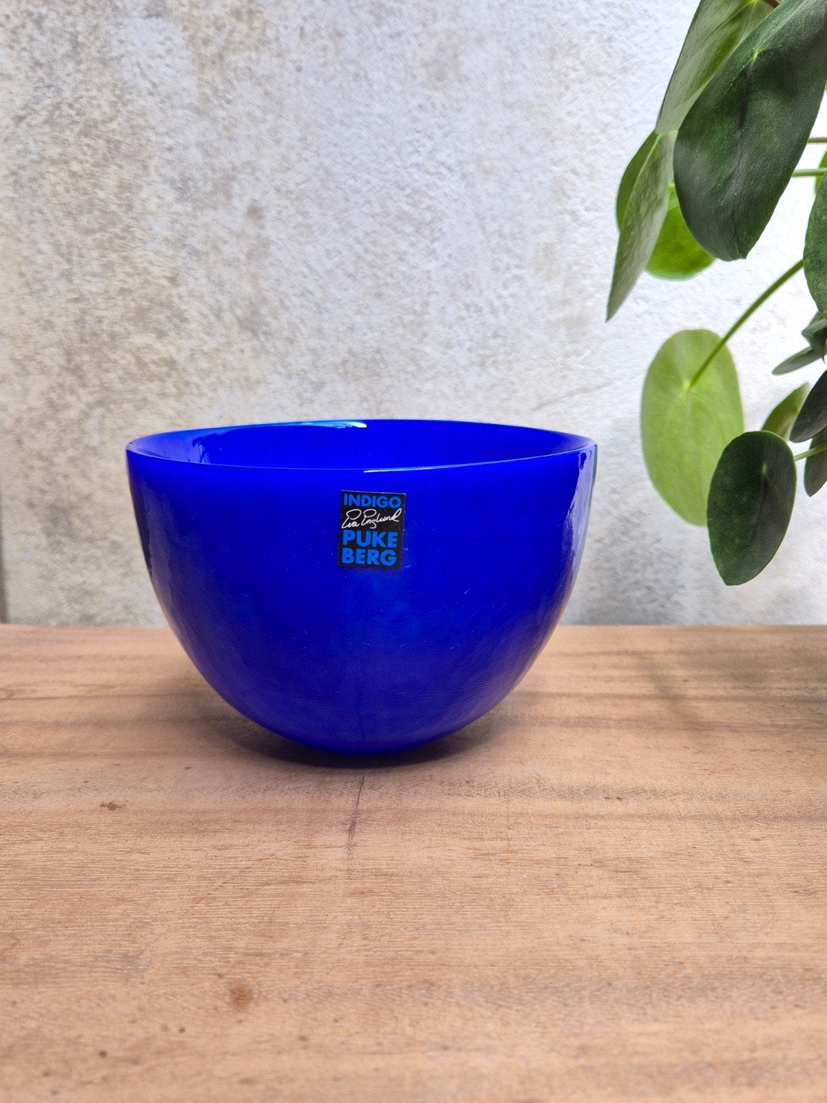 Vintage Pukeberg Indigo Glazen Kom - Kobaltblauw, Antiek en Kunst, Ophalen of Verzenden