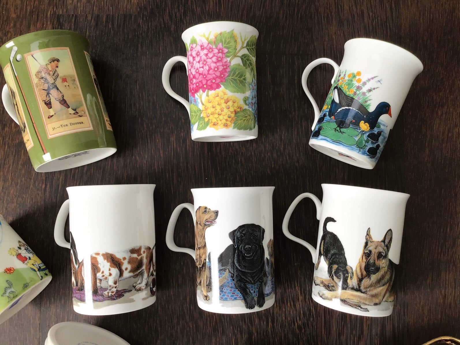 10 Bekers - Honden - Golf - Love - Hortensia - souvenir etc., Ophalen of Verzenden, Zo goed als nieuw, Overige stijlen, Kop(pen) en/of Schotel(s)
