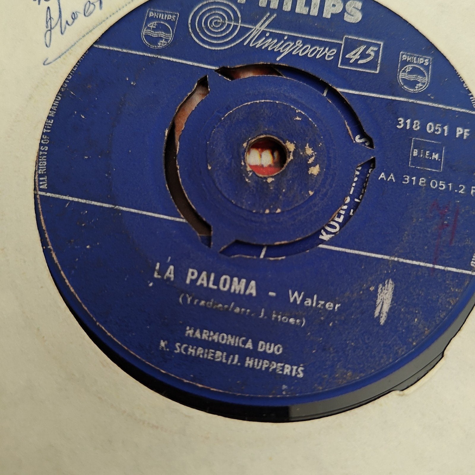 La Paloma - Walzer - Harmonica Duo K. Schriebl/J. Hupperts, Gebruikt, Klassiek, 7 inch, Ophalen of Verzenden