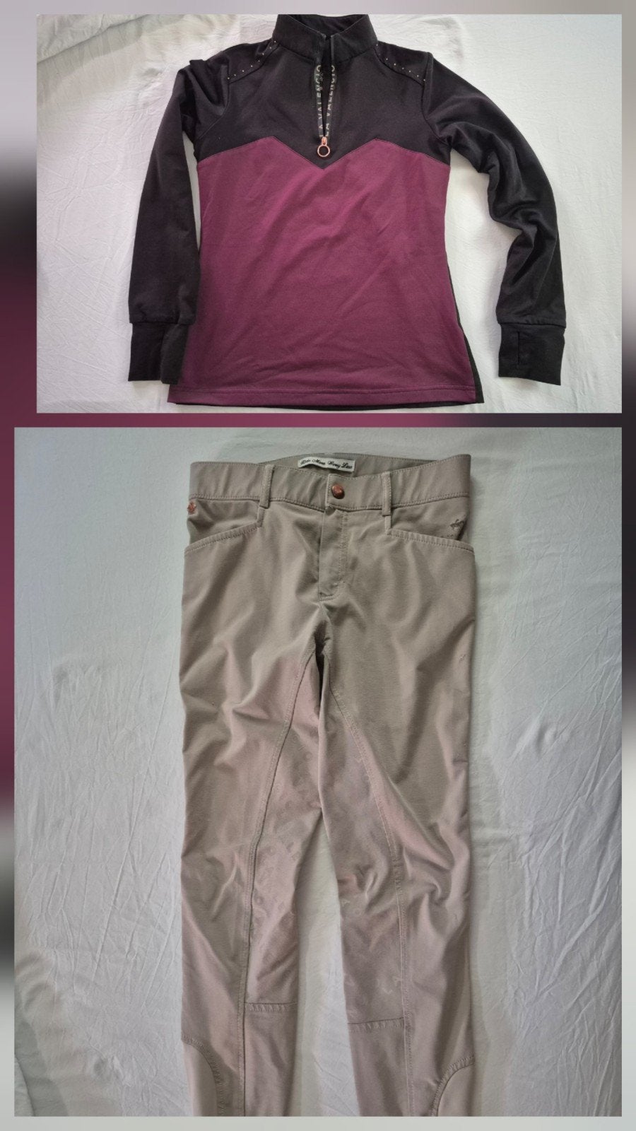 Set met rijbroek en longsleeve La Valencio maat 152, Ophalen of Verzenden, Zo goed als nieuw, Dressuur