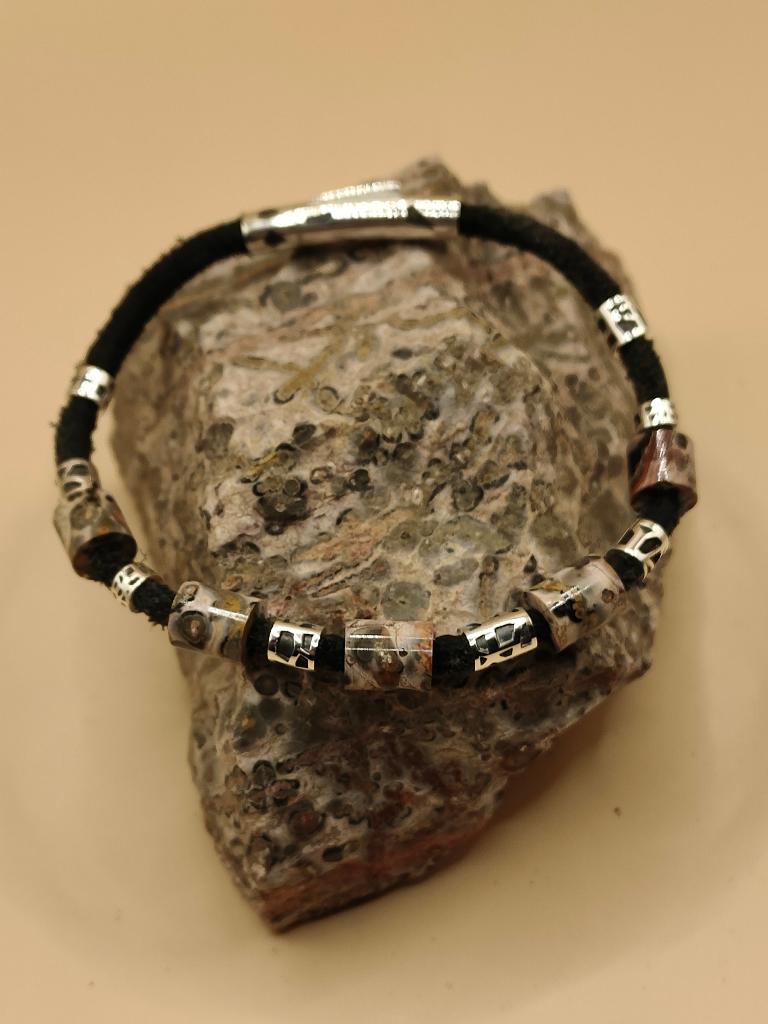 Armband Luipaard Jaspis sterling zilver, Antiek en Kunst, Ophalen, Zilver