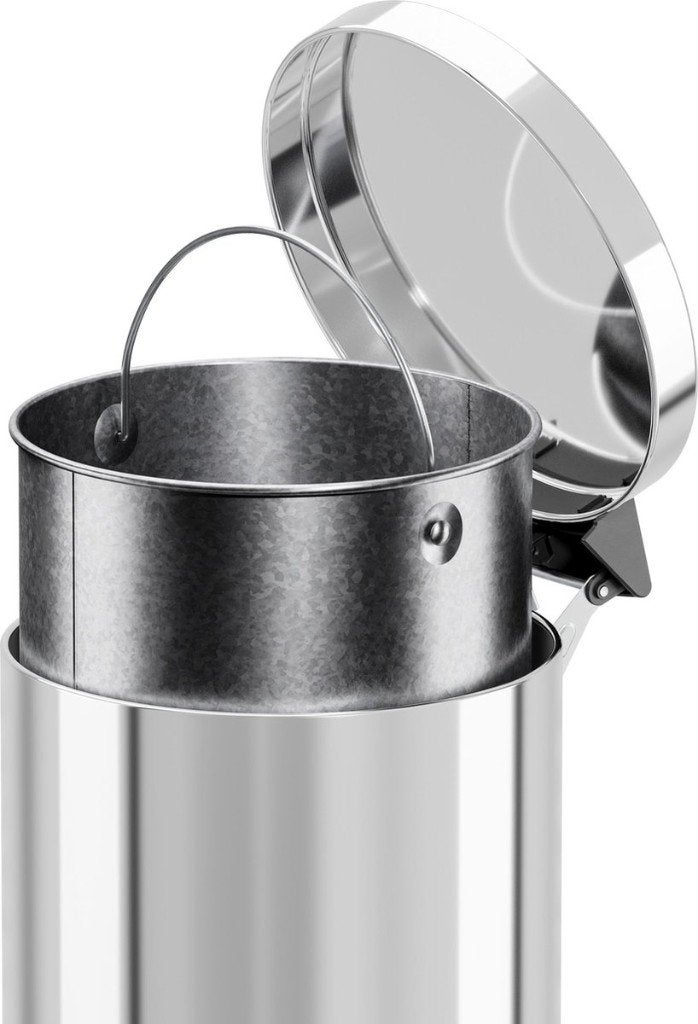 NIEUW | Hailo Pedaalemmer 12 Liter RVS + binnenemmer metaal, Huis en Inrichting, Woonaccessoires | Prullenbakken, Met pedaal, Nieuw