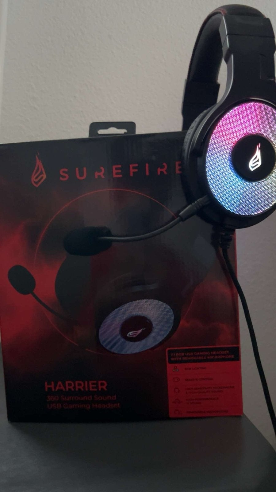 SureFire Harrier Gaming Headset met LED & 360 Surround Soun, Ophalen of Verzenden, Nieuw