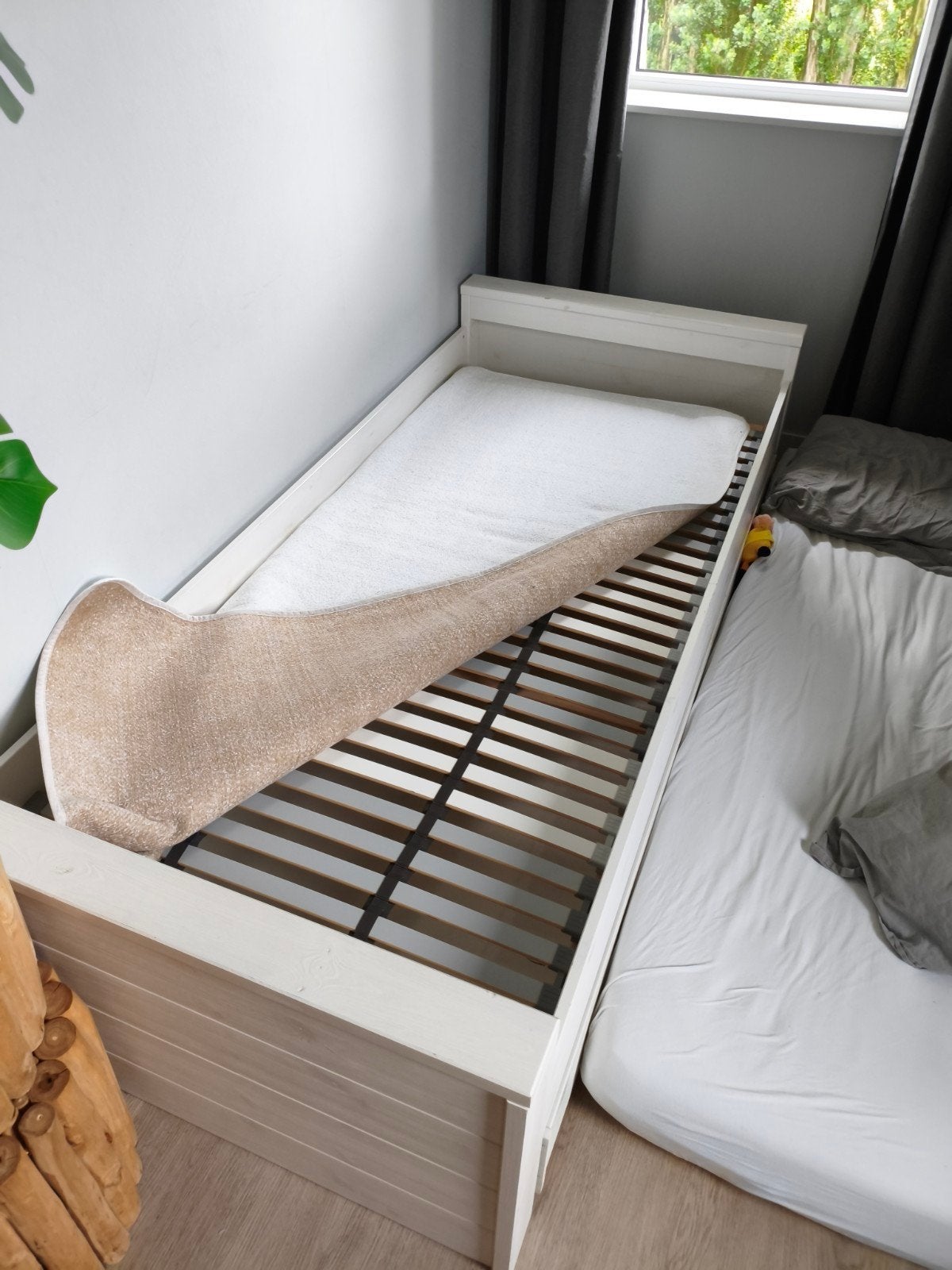 bed (95x220) en kast (110x203x55) Karwei, Gebruikt, 90 cm, Eenpersoons, Wit