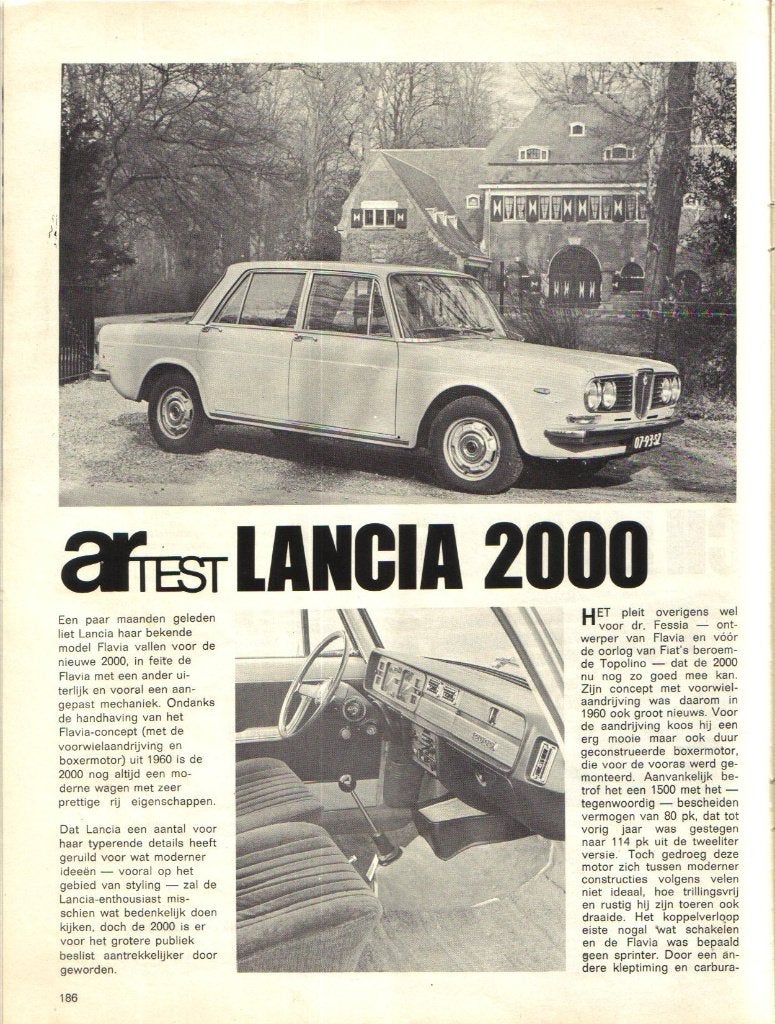 Autorevue test Lancia 2000 Berlina 1972, Ophalen of Verzenden, Gelezen, Overige merken
