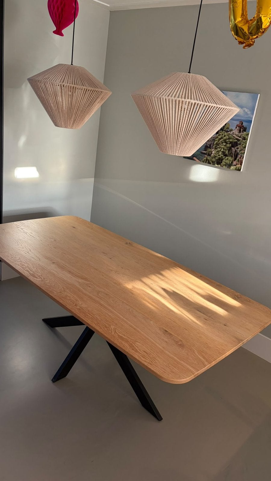 Eettafel Holendrecht Naturel - 200x100 cm, Ophalen, 200 cm of meer, 50 tot 100 cm, Zo goed als nieuw