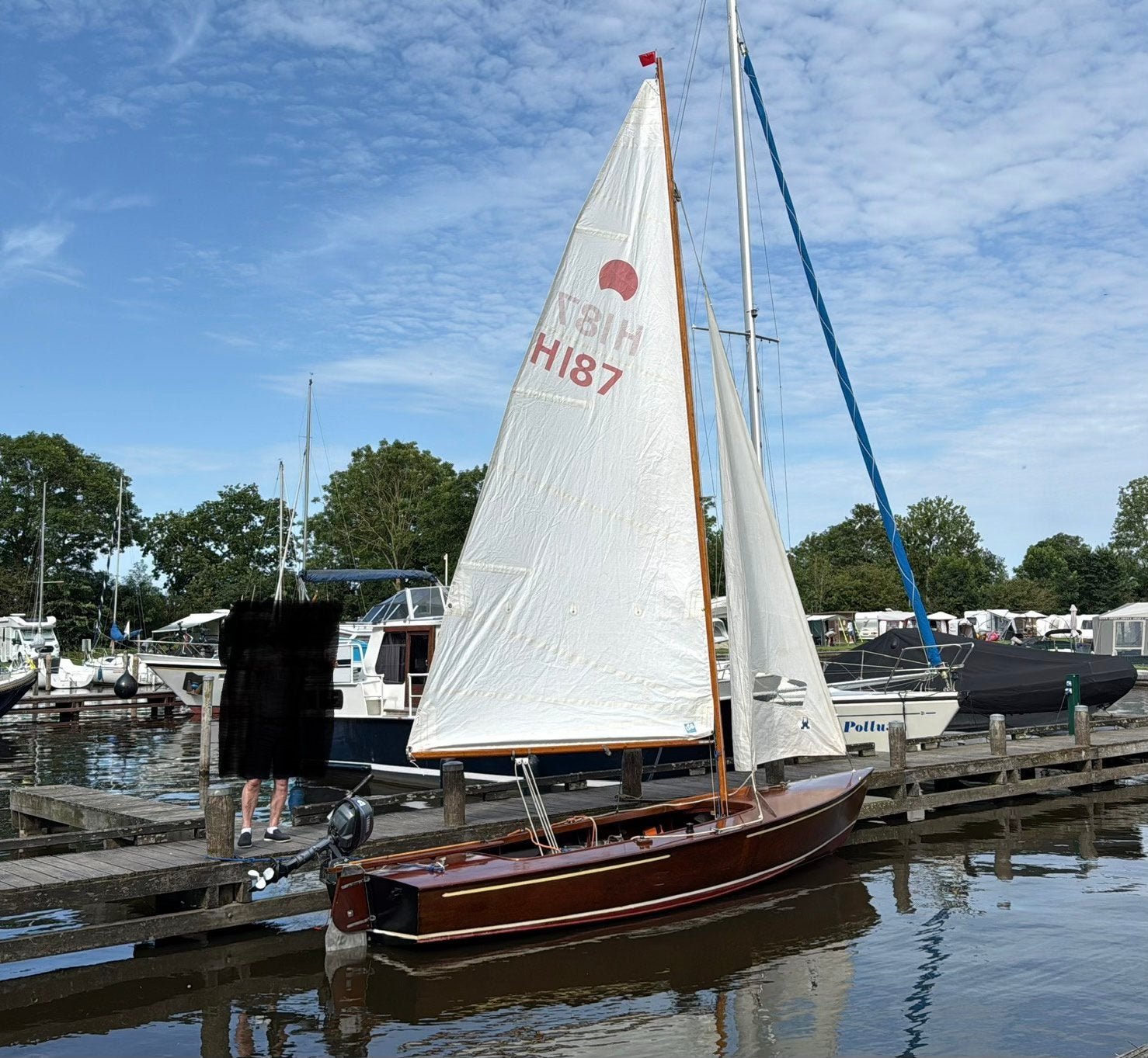 Houten Spanker - Vaarklaar met trailer, Ophalen, Gebruikt, Zeilboot