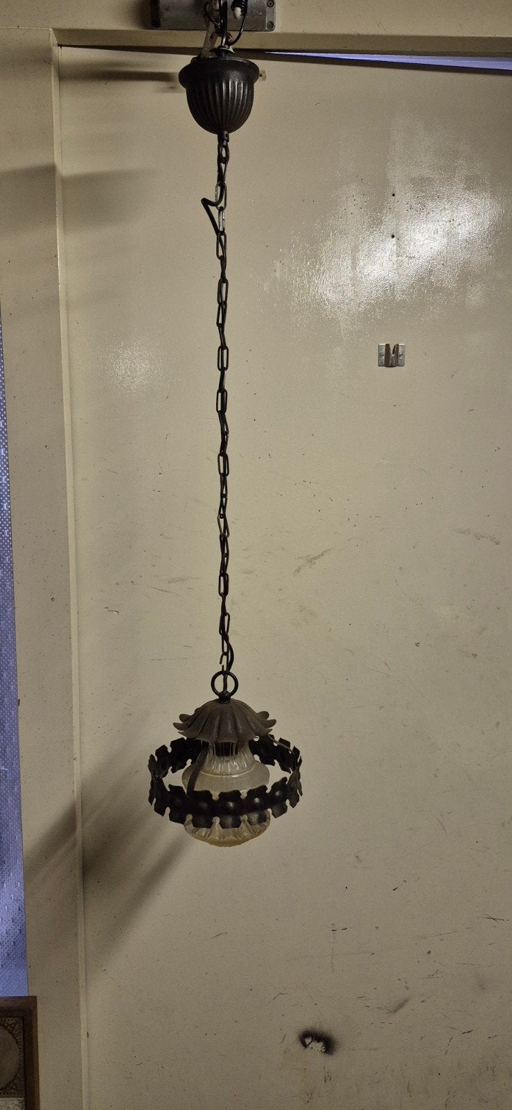 Antieke hanglamp / kettinglamp., Antiek en Kunst, Antiek | Lampen, Ophalen