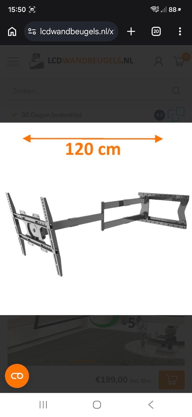 Nieuwe XTRARM Ferrom 120 cm TV Beugel Zwart (42-75 inch), Ophalen of Verzenden