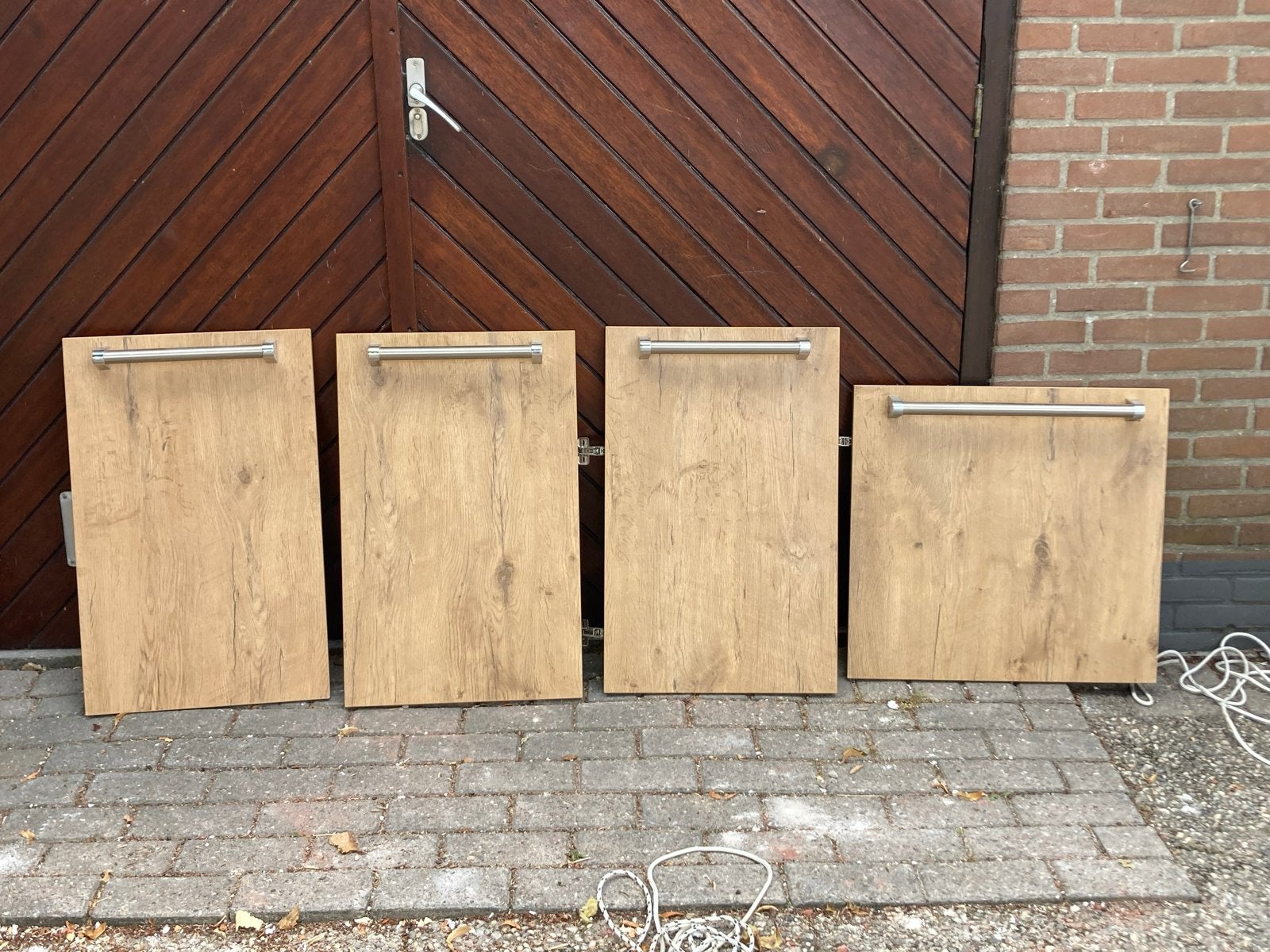 Gebruikte Hoekkeuken met Spoelbak en Draaiplateau, Ophalen, Gebruikt, Bruin, Hoekkeuken