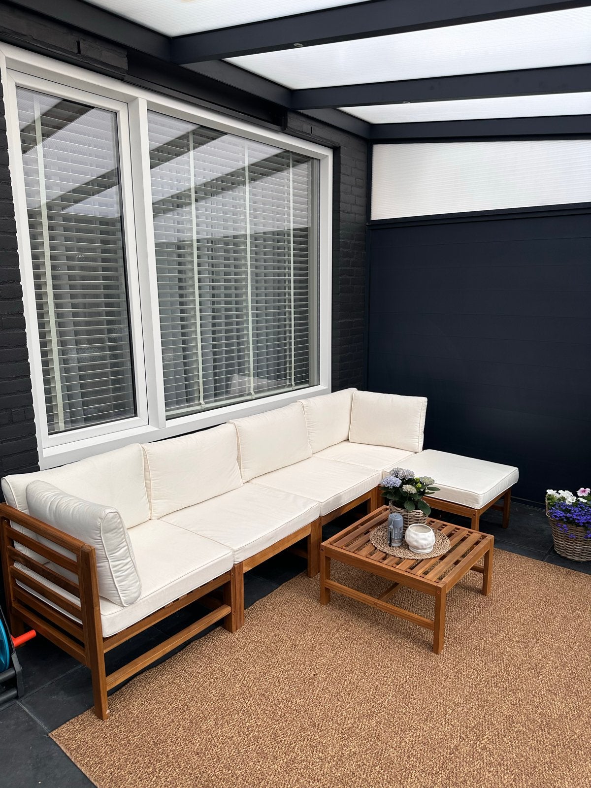 Houte loungeset (Gratis bezorging en installatie!), Ophalen, 6 zitplaatsen, Zo goed als nieuw, Loungeset