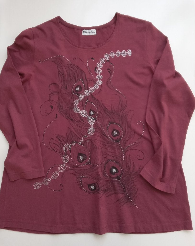 Ulla Popken shirt met print, maat 46/48, Kleding | Dames, T-shirts, Oosterveldweg 15, 7274 DZ, Verzenden, Maat 46/48 (XL) of groter