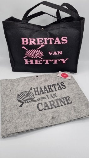 Mooie vilten tassen met je eigen naam, Ophalen of Verzenden, Nieuw, Breien of Haken