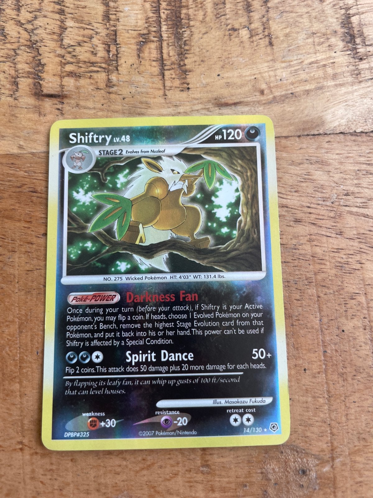 Pokémon Kaart Shiftry Lv.48 DPBP#325 met hoesje, Ophalen, Gebruikt, Losse kaart