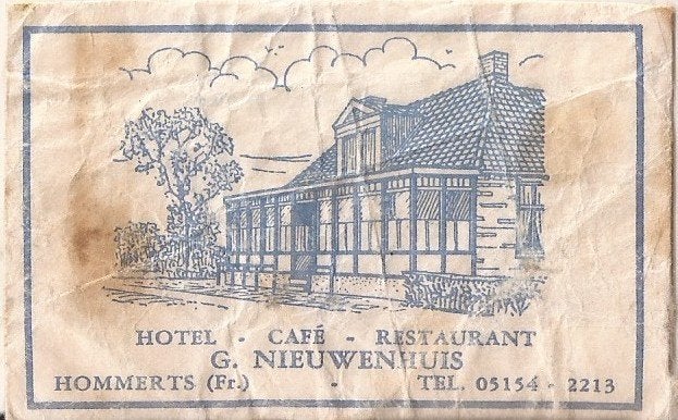 Hommerts (Fr.) Suikerzakje H.C.R. G. Nieuwenhuis 50/60 jaren, Verzamelen, Suikerzakjes, Ophalen of Verzenden, Nederland